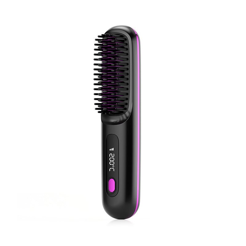 2 In 1 Straight Hair Comb Wireless Hair Straightener Brush - Urban Mart