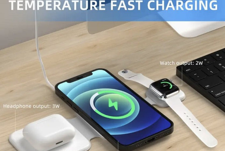 3 In 1 Magnetic Foldable Wireless Charger - Urban Mart