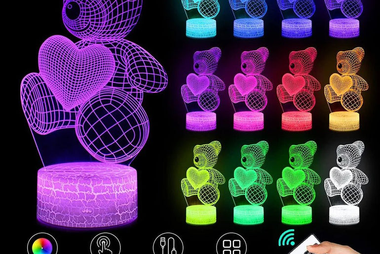 3D Lamp Acrylic USB LED Night Lights - Urban Mart