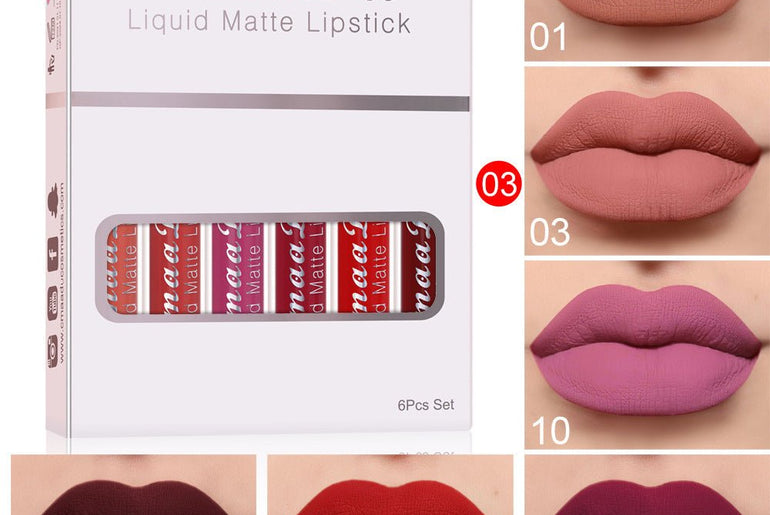 6 Boxes Of Matte Non - stick Cup Waterproof Lipstick - Urban Mart