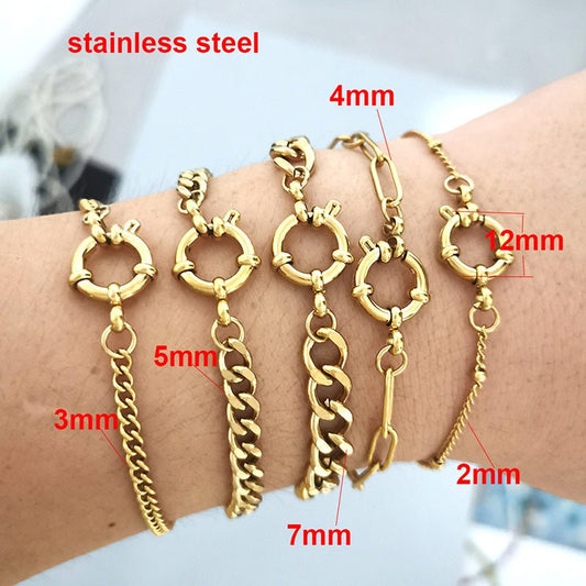 Anchor Clasp Bracelet Women Men Stainless Steel Twist - Urban Mart