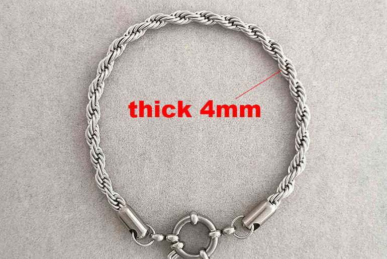 Anchor Clasp Bracelet Women Men Stainless Steel Twist - Urban Mart