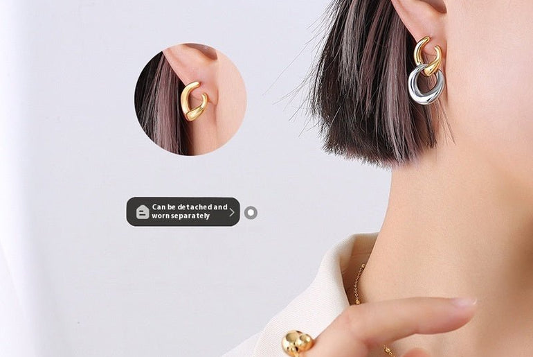 Detachable Titanium Steel Ear Studs Earrings - Urban Mart