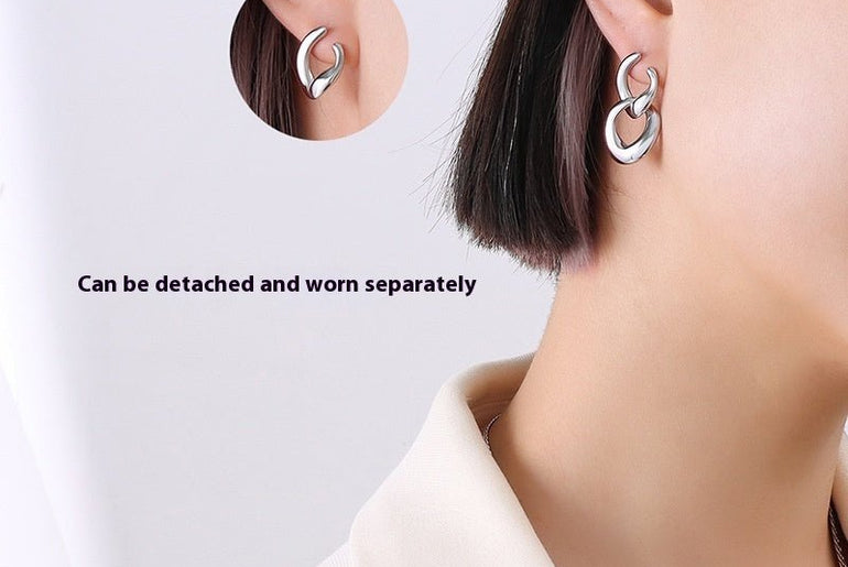 Detachable Titanium Steel Ear Studs Earrings - Urban Mart