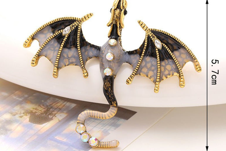 Enamel Dragon Diamond Accessories - Urban Mart