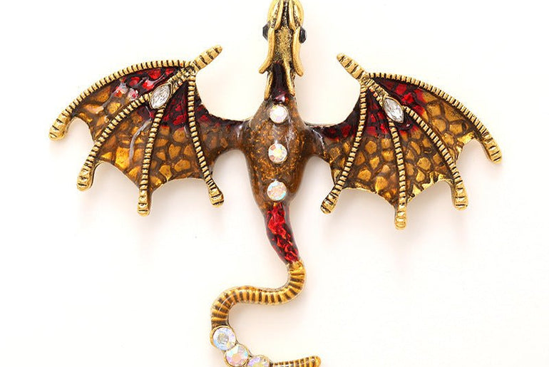 Enamel Dragon Diamond Accessories - Urban Mart