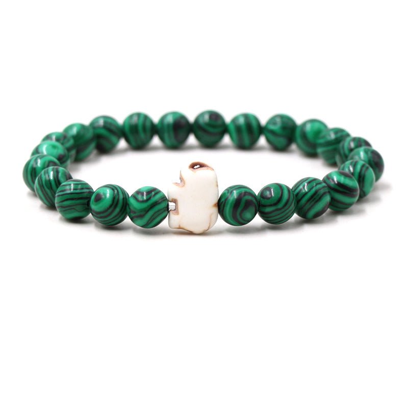 European And American Blue Pine Green Malachite Elephant Bracelet - Urban Mart