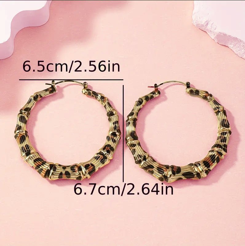 European And American Simple Graceful Leopard Print Joker Women Trendy Earrings - Urban Mart