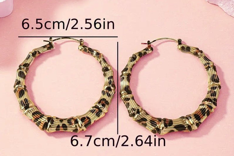 European And American Simple Graceful Leopard Print Joker Women Trendy Earrings - Urban Mart