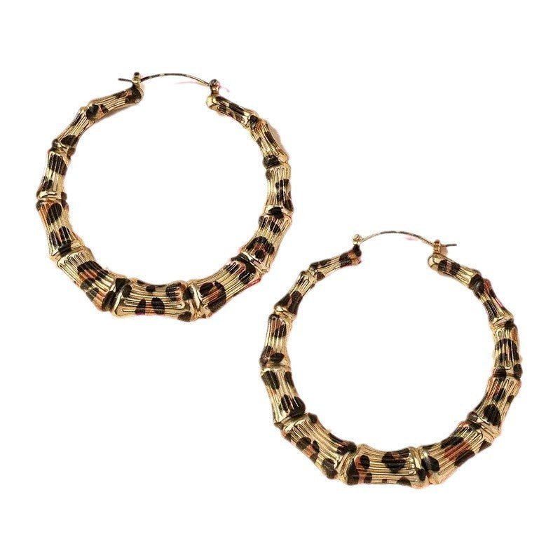 European And American Simple Graceful Leopard Print Joker Women Trendy Earrings - Urban Mart