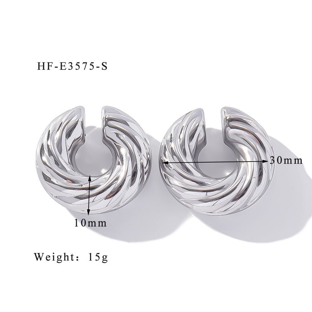 Exaggerated High - end Sense No Pierced Large Hollow Ear Clip - Urban Mart