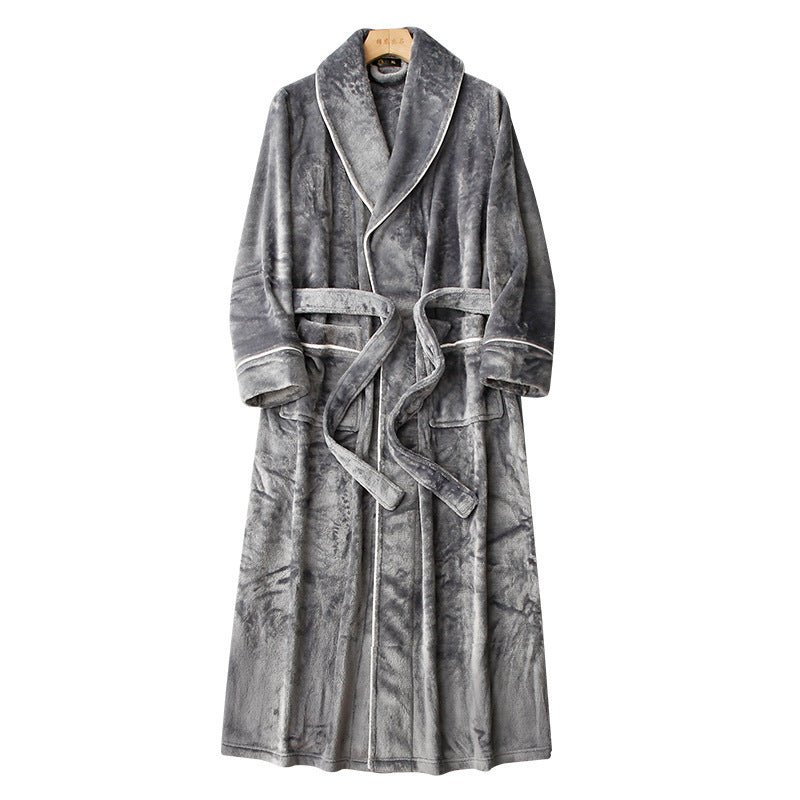 Extended Autumn And Winter Coral Fleece Bathrobe - Urban Mart