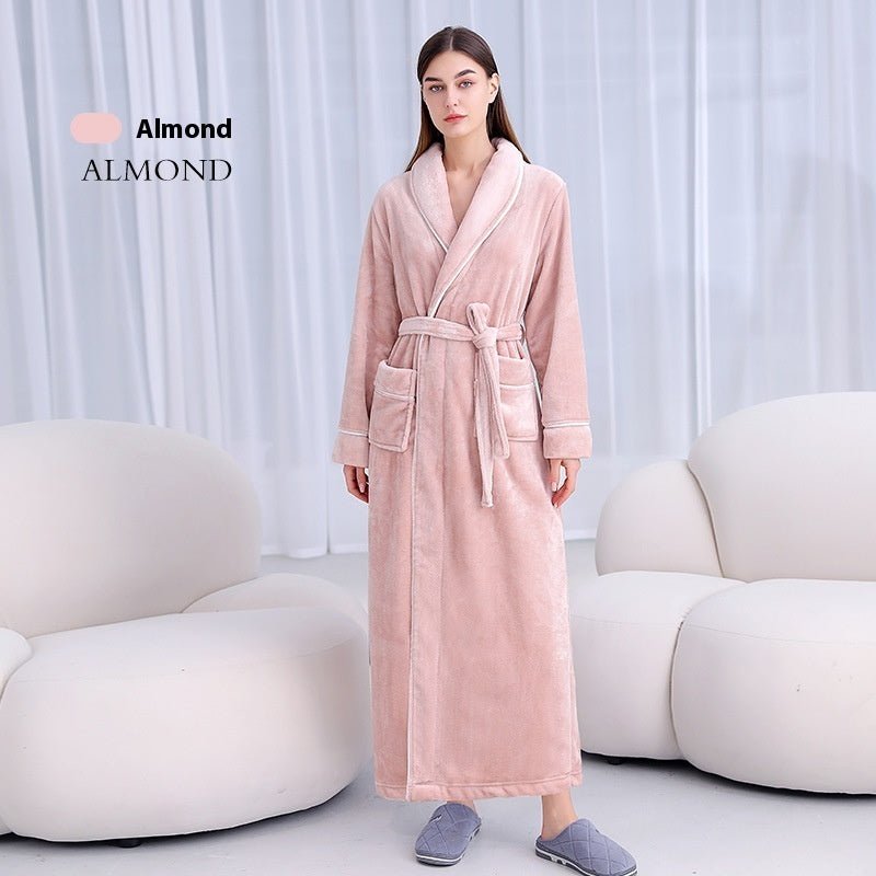 Extended Autumn And Winter Coral Fleece Bathrobe - Urban Mart