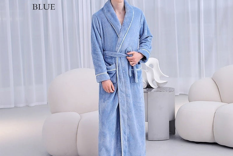 Extended Autumn And Winter Coral Fleece Bathrobe - Urban Mart