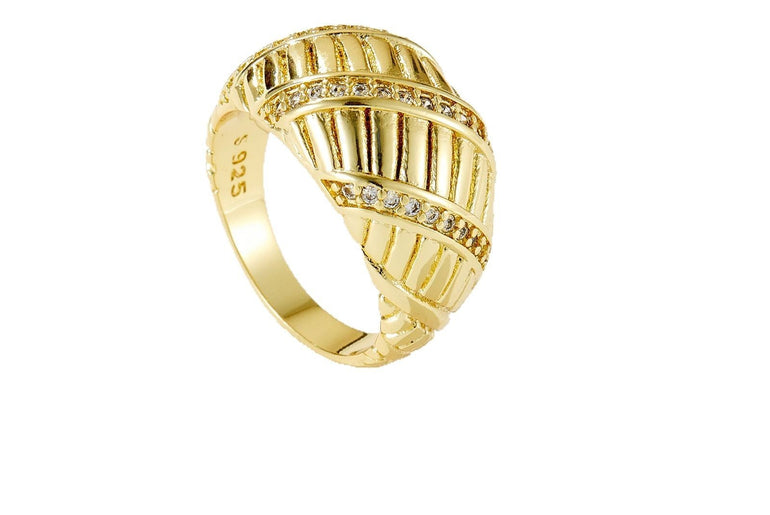 Fashion Simple Croissant Style Zircon Ring - Urban Mart