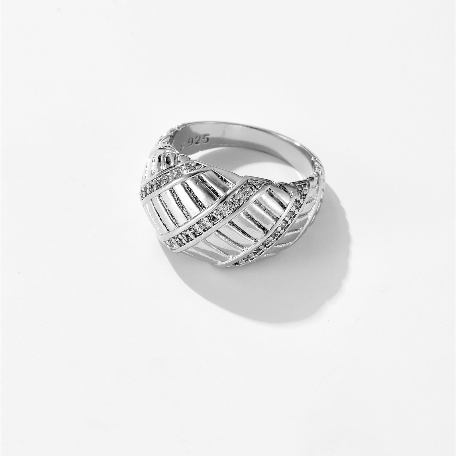 Fashion Simple Croissant Style Zircon Ring - Urban Mart