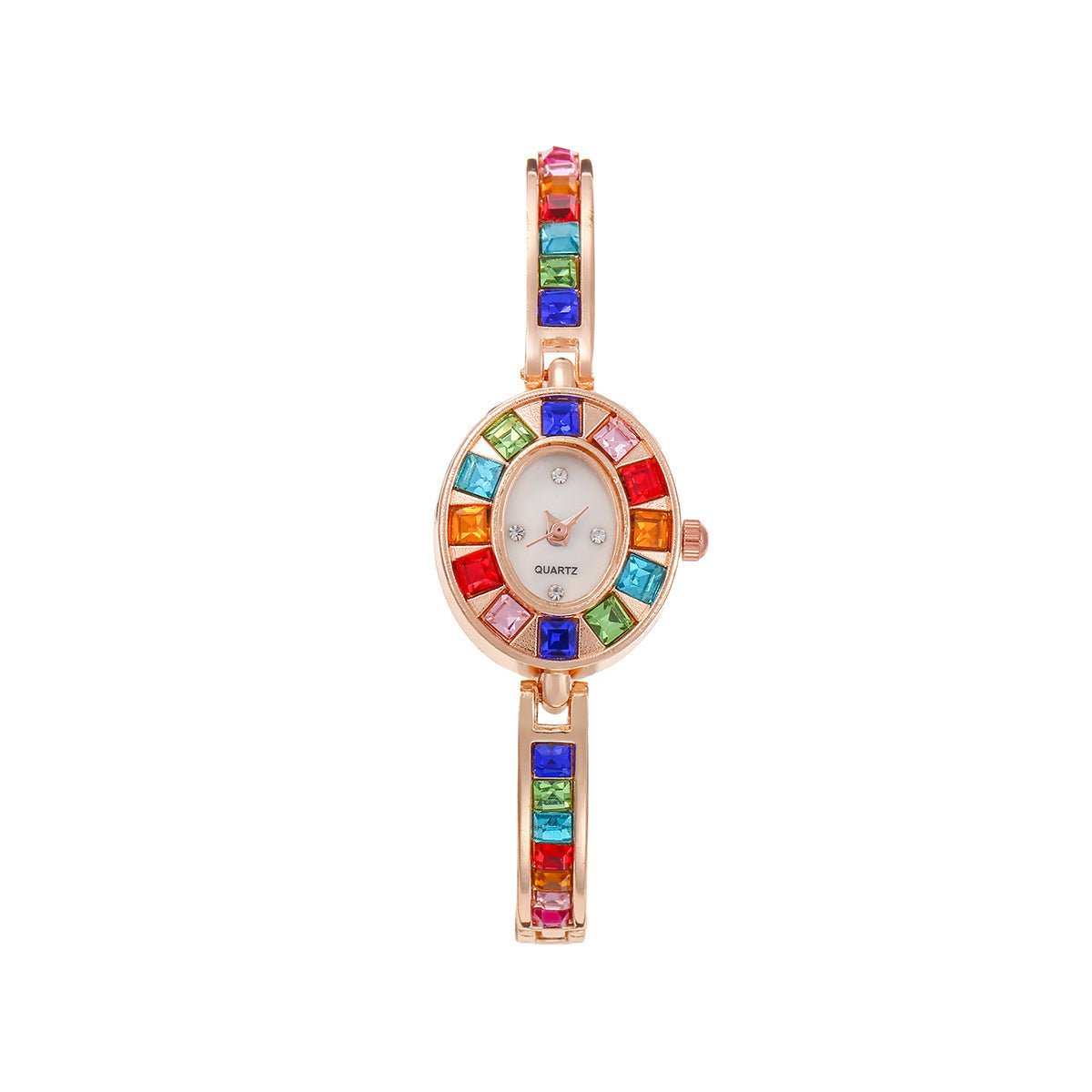 Fashion Small Oval Colorful Crystals Watch - Urban Mart