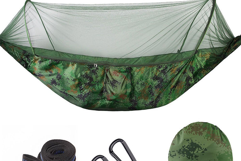 Fully Automatic Quick Opening Hammock With Mosquito Net - Urban Mart