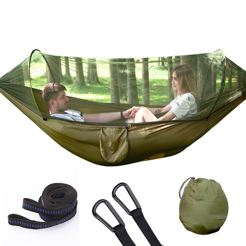 Fully Automatic Quick Opening Hammock With Mosquito Net - Urban Mart