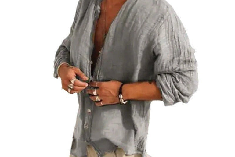 Half Sleeve Shirt Men's Clothing Handsome Trendy Casual - Urban Mart