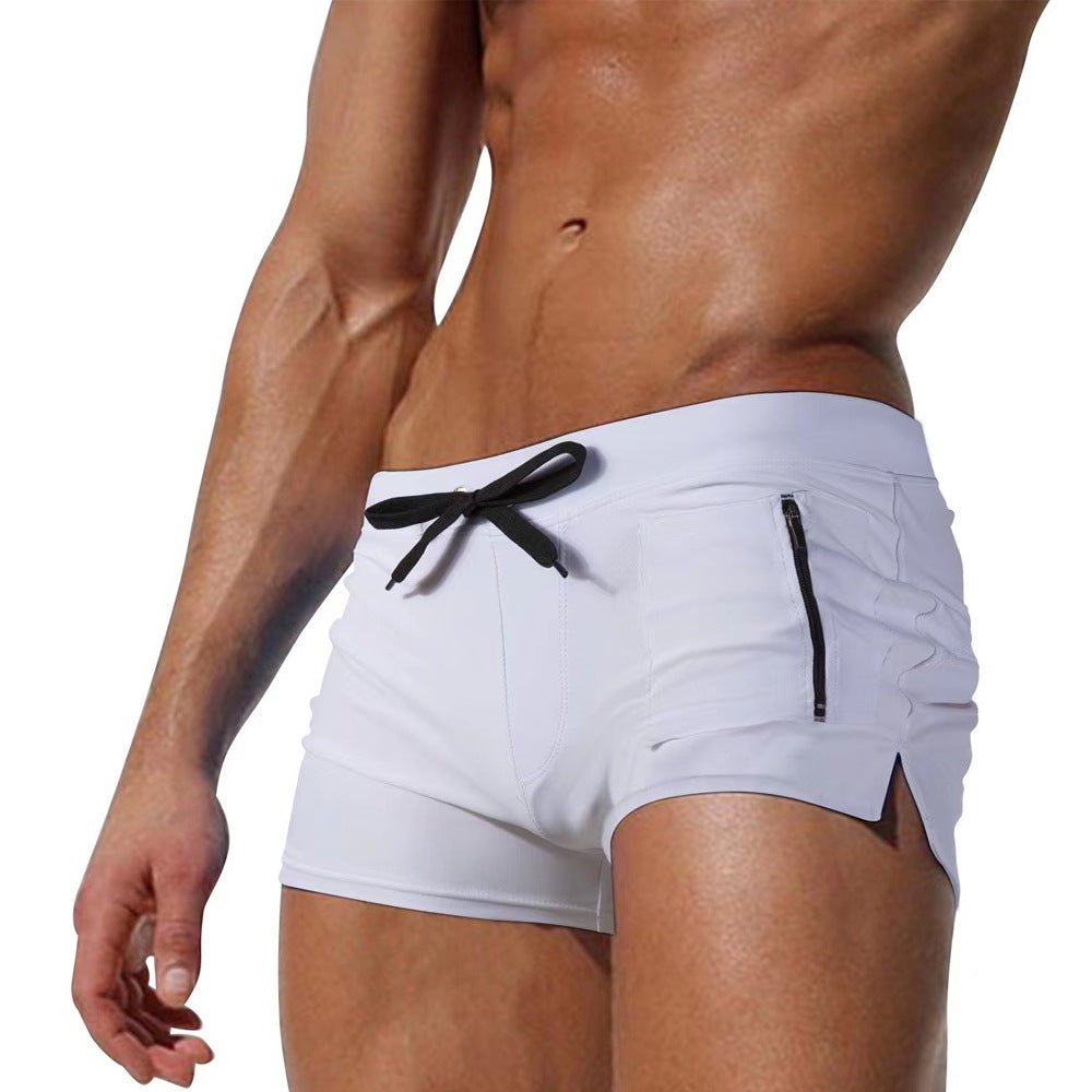 High Waist Tight Lace - up Boxers - Urban Mart