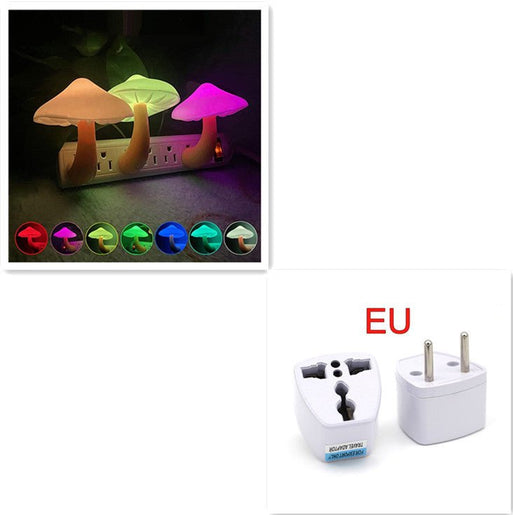 LED Night Light Mushroom Wall Socket Lamp - Urban Mart