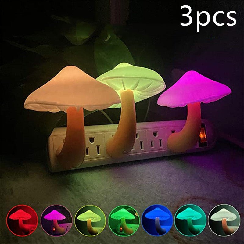 LED Night Light Mushroom Wall Socket Lamp - Urban Mart