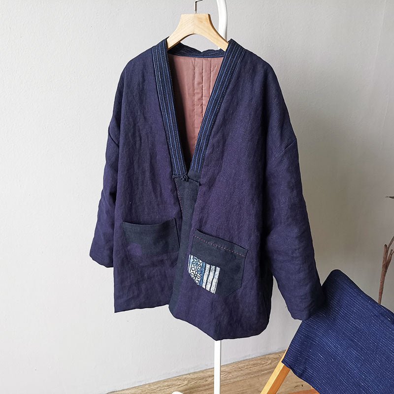 Loose Cardigan Retro Chinese Style Cotton Coat - Urban Mart