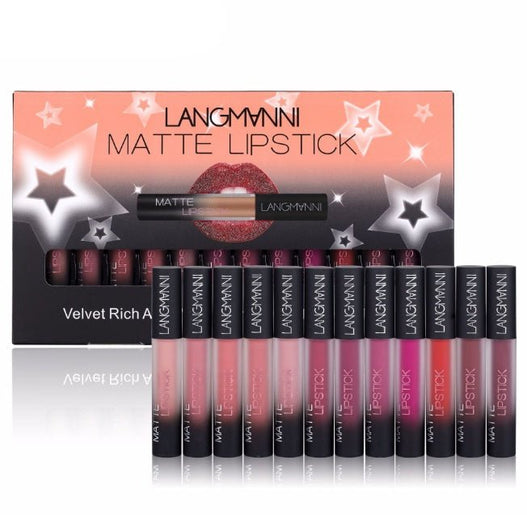 Matte Lipstick Waterproof Long - lasting Velvet Lipstick Set - Urban Mart