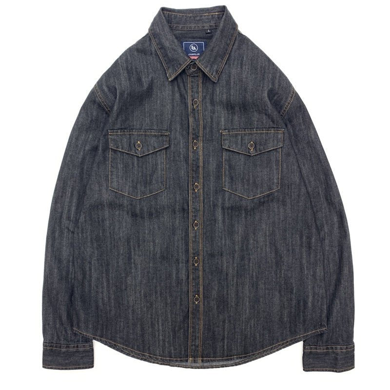 Men's Shirt Weighing Washed Overalls Denim - Urban Mart