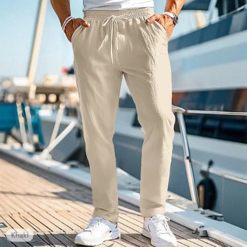 Men's Trousers Summer Elastic Waist Straight - Urban Mart