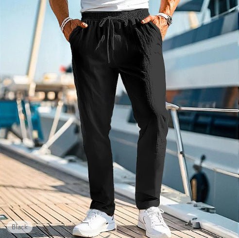 Men's Trousers Summer Elastic Waist Straight - Urban Mart