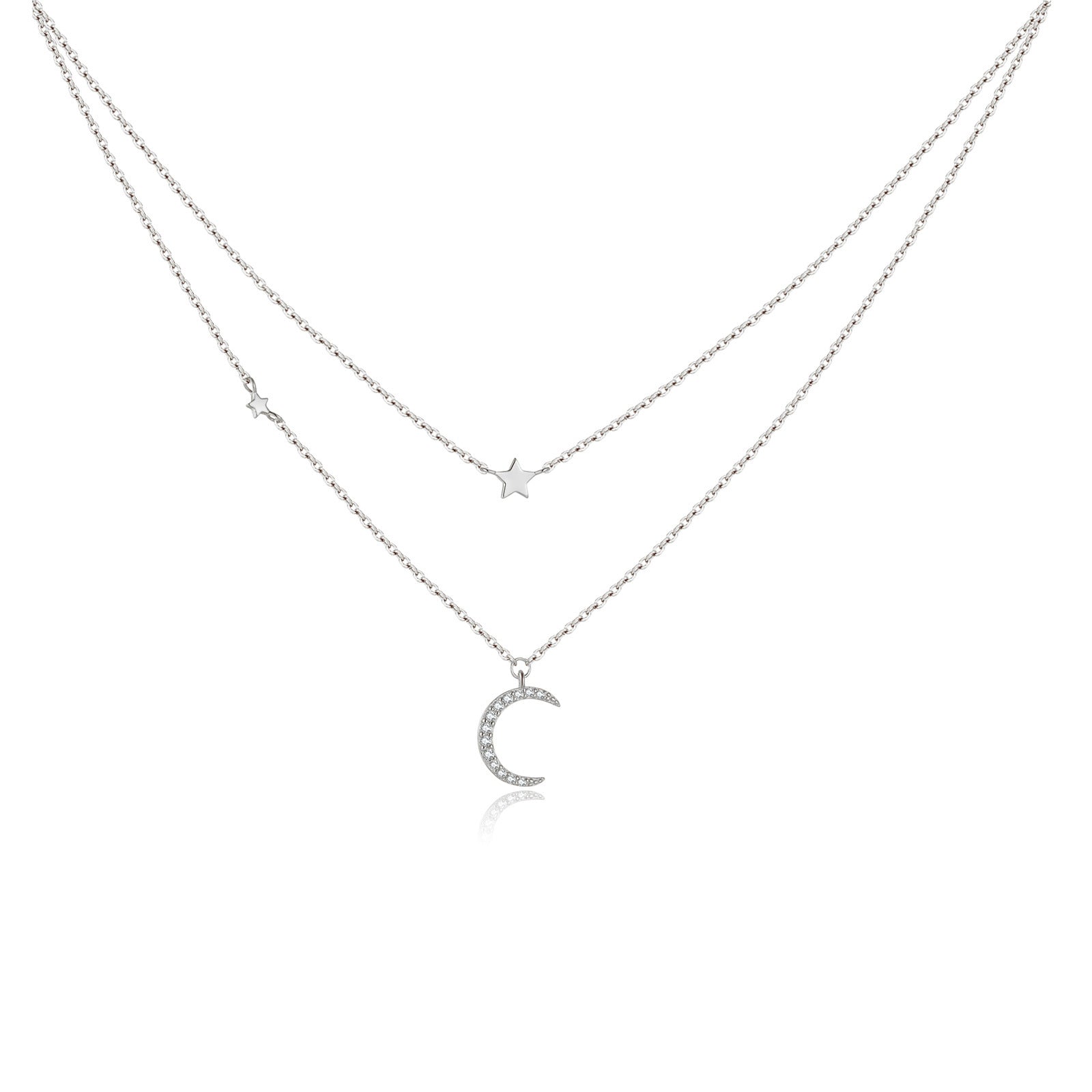 Multi - layer Twin S925 Sterling Silver Necklace - Urban Mart