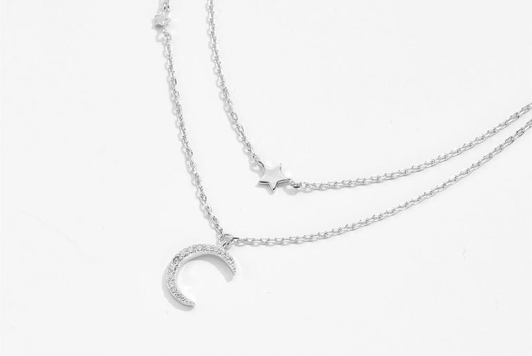 Multi - layer Twin S925 Sterling Silver Necklace - Urban Mart