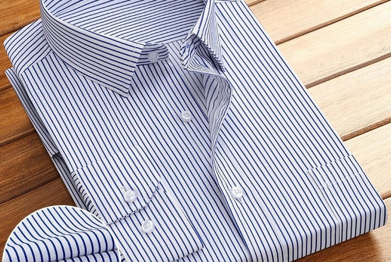 New Business Striped Spring And Autumn Men's Long - sleeved Shirt - Urban Mart