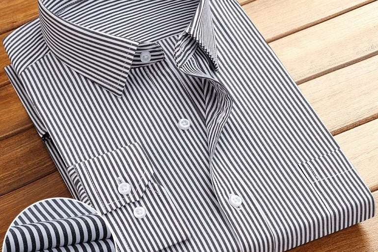 New Business Striped Spring And Autumn Men's Long - sleeved Shirt - Urban Mart