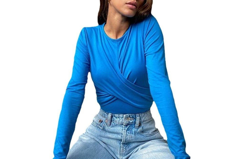 New Design Tight Long Sleeve Round Neck T-shirt For Women - Urban Mart