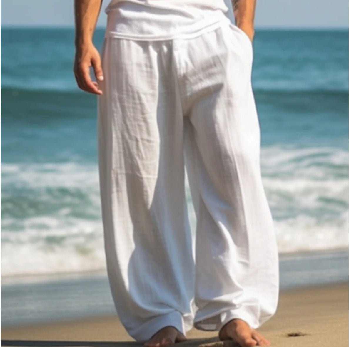 Outdoor Casual Pants Beach Solid Color Straight - Urban Mart