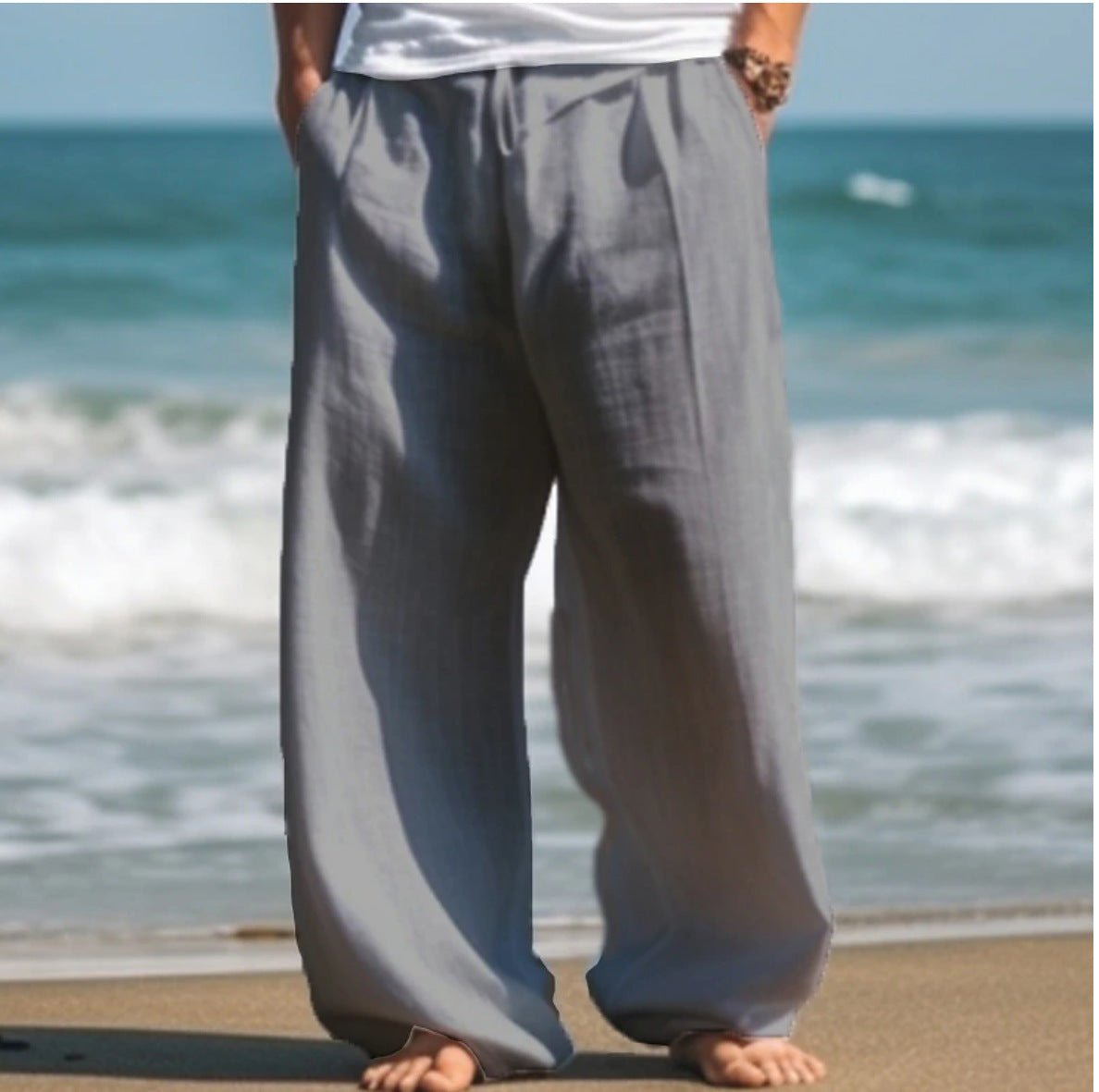 Outdoor Casual Pants Beach Solid Color Straight - Urban Mart