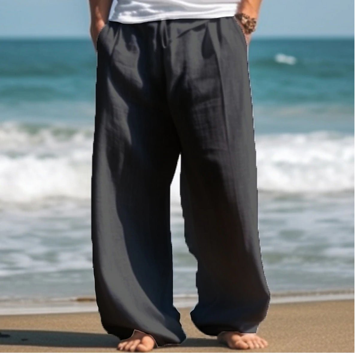 Outdoor Casual Pants Beach Solid Color Straight - Urban Mart