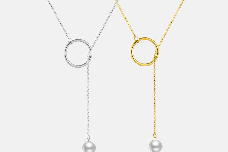 S925 Sterling Silver Brushed Ball Long Necklace - Urban Mart