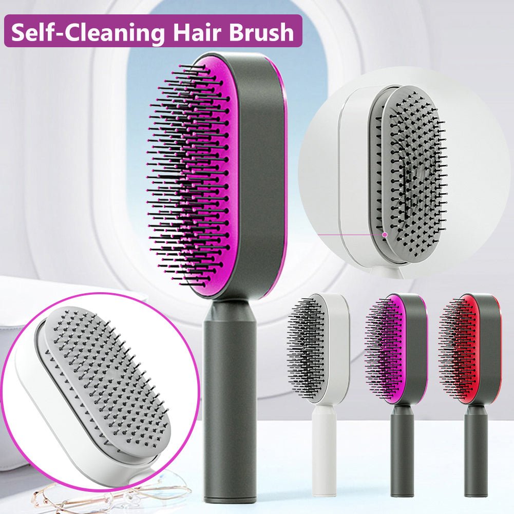 Self Cleaning Hair Brush For Women - Urban Mart