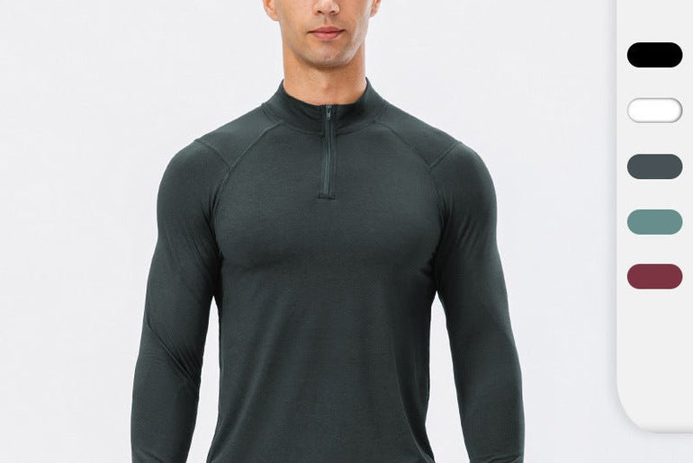 Training Wear Half Zipper Slim Fit Pullover Sports Sweater - Urban Mart