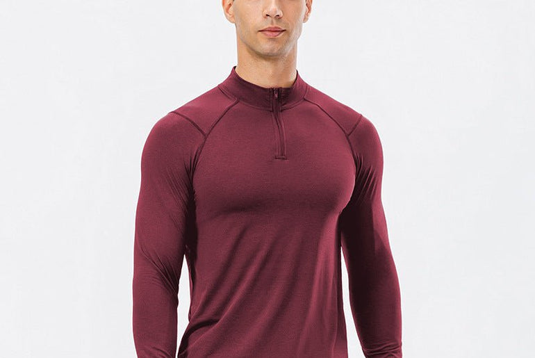 Training Wear Half Zipper Slim Fit Pullover Sports Sweater - Urban Mart