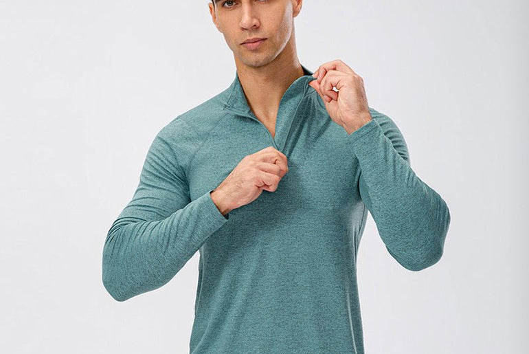 Training Wear Half Zipper Slim Fit Pullover Sports Sweater - Urban Mart