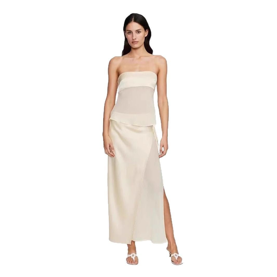 Women's Clothing Tube Top Sexy Elegant Solid Color Dress - Urban Mart