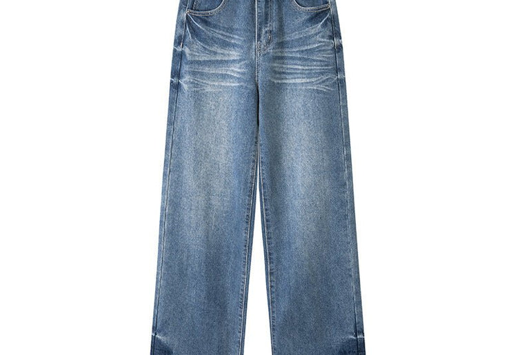 Women's Straight Loose American Retro Wide Leg Jeans - Urban Mart